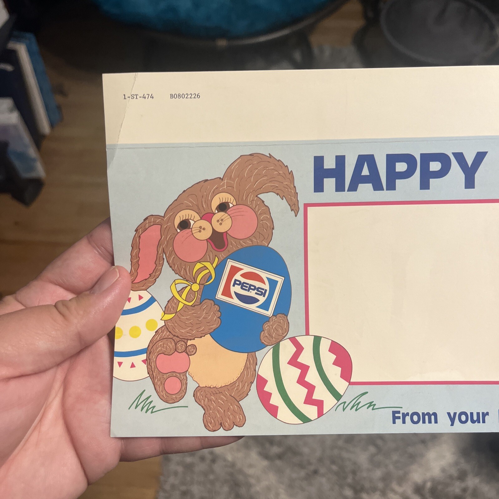 Vintage Pepsi Happy Easter Promotional Advertising Sign Easter Bunny With Eggs