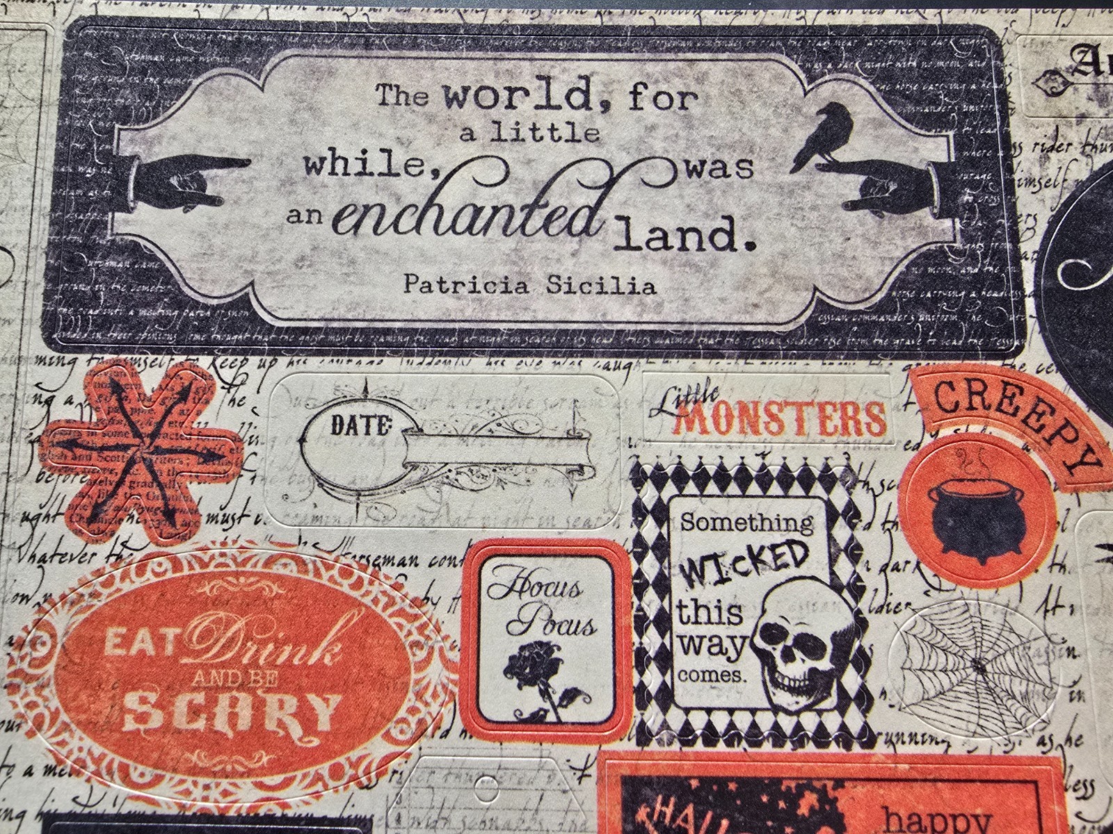 Authentique Glowing & Enchanted Halloween 2-sided cardstock stickers die cuts