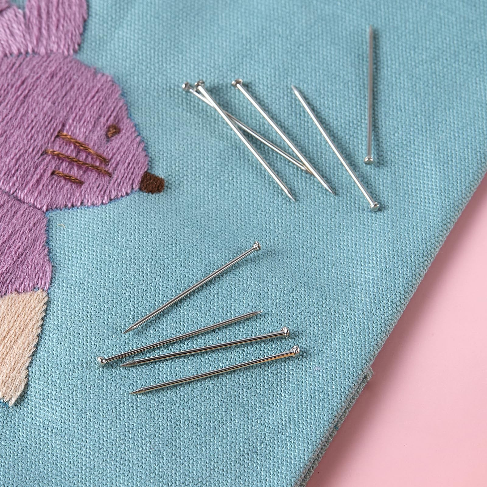 500Pcs Flat Head Sewing Pins, 1 Inch Straight Pins for Fabric, Heavy Duty Sta...