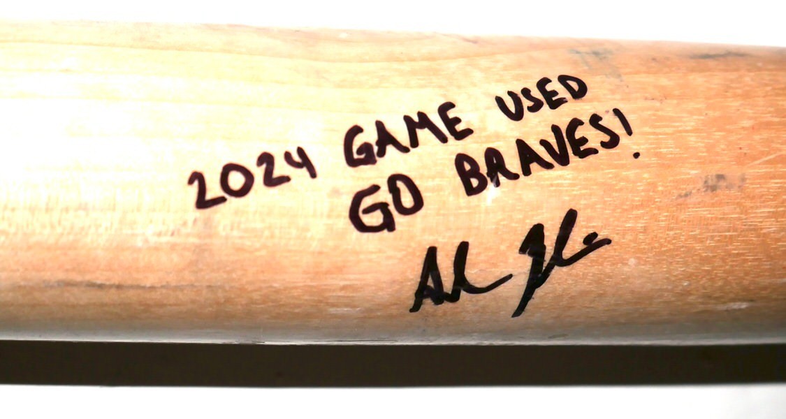 ADAM ZEBROWSKI 2024 ROME EMPERORS GAME USED OLD HICKORY BASEBALL BAT BRAVES