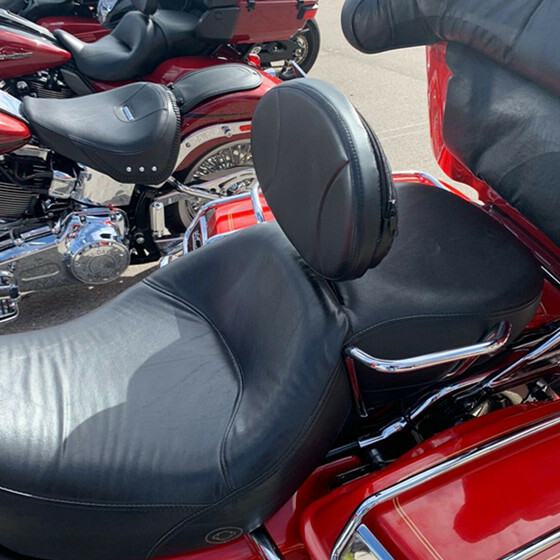 Adjustable Driver Backrest For Harley Road King 97-24 One-Piece Slotted Seats