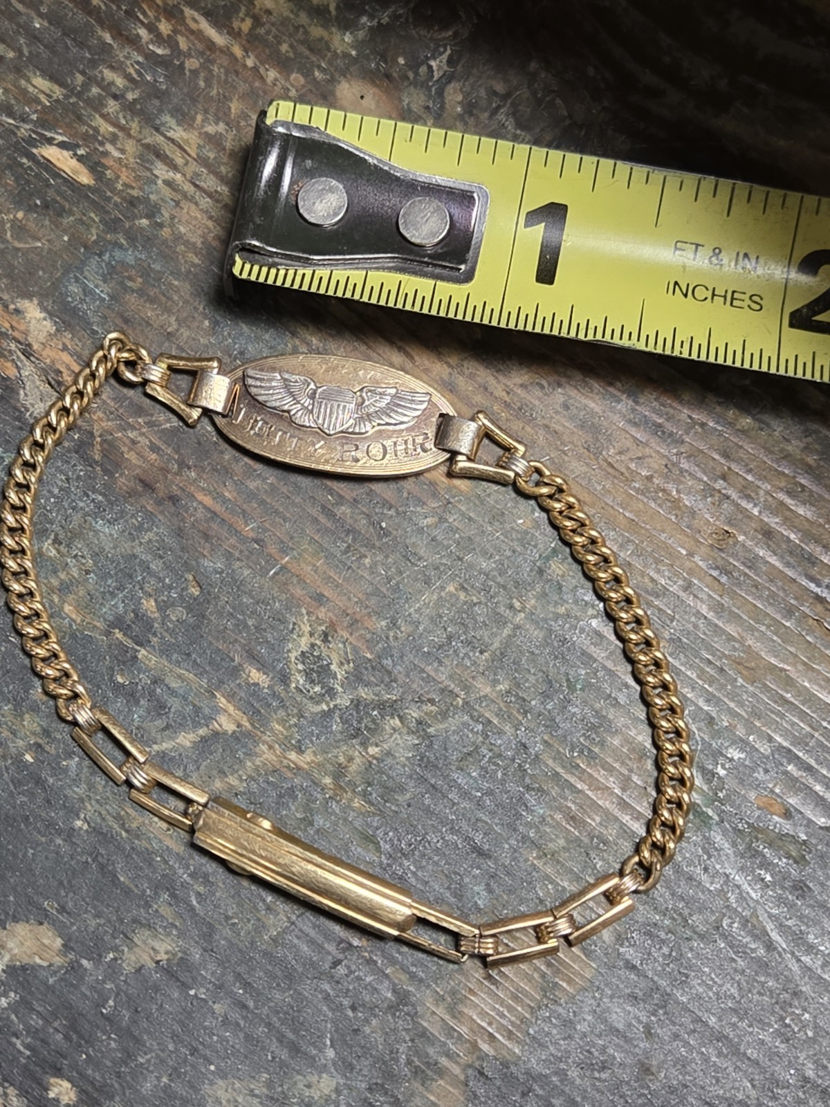 Vintage rare 1942 Sterling Silver WWII US Sweetheart Military Wings Bracelet