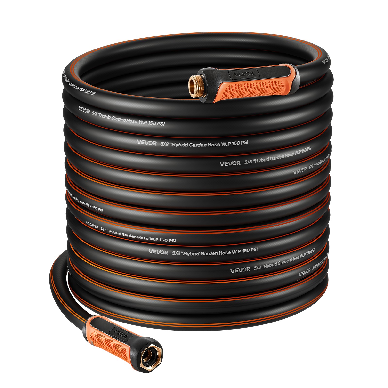 VEVOR Garden Hose 100ft 5/8" Rubber Water Hose 3/4"Fitting Heavy Duty & Non-kink