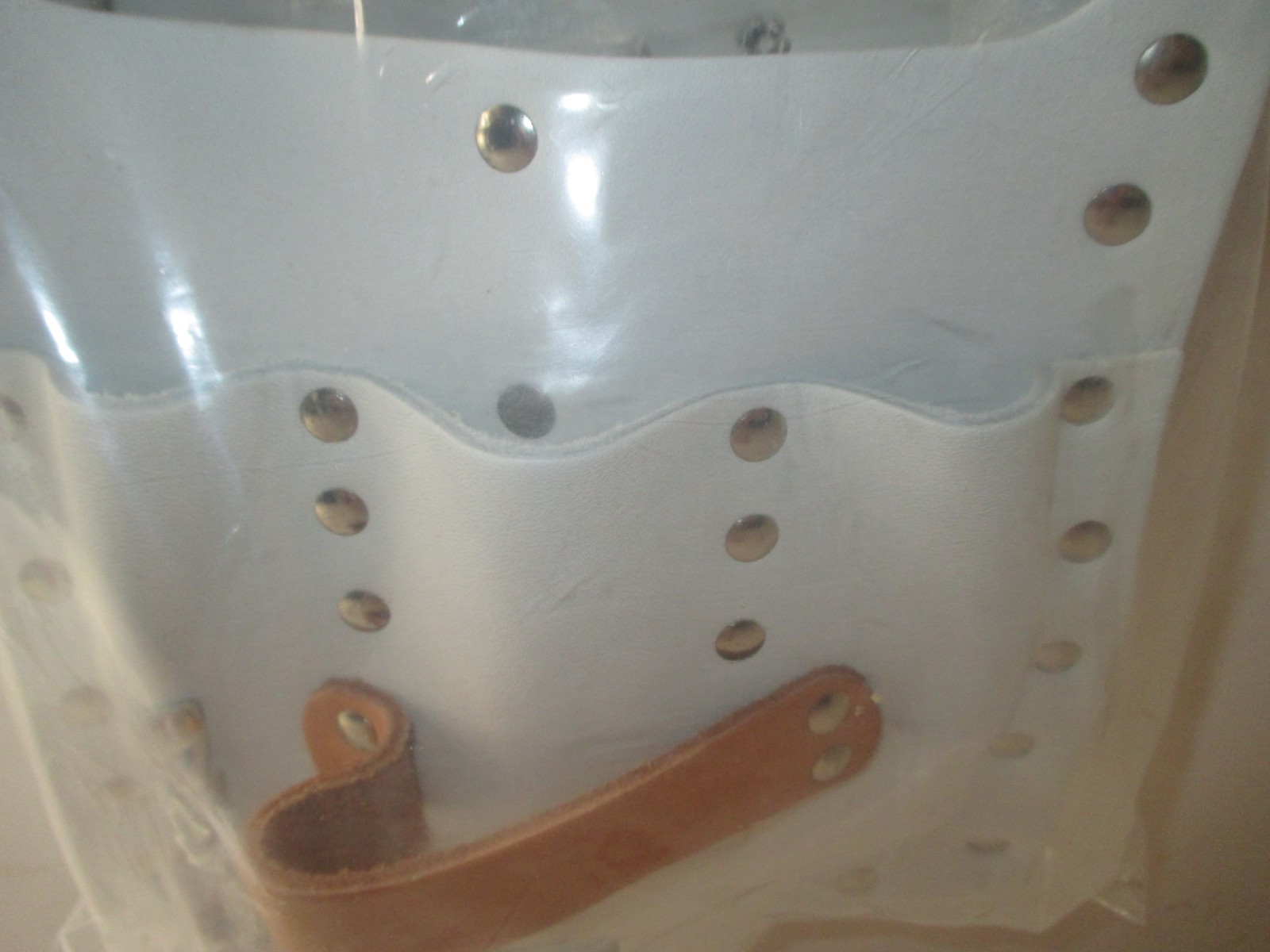 KLEIN TOOLS 5166~7-POCKET - WHITE LEATHER TOOL POUCH~CHICAGO,ILLS. USA~BRAND NEW