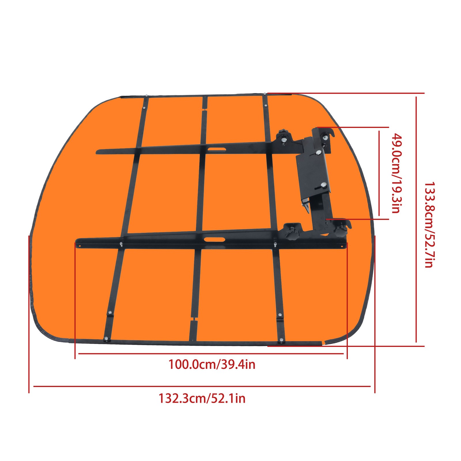 2" x 2" or 2" x 3" For Rops Canopy For Tractor and Mowers Umbrella 52" X 52"