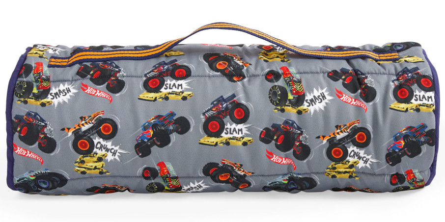 Pottery Barn Kids Hot Wheels Monster Truck Nap Mat Sleeping Bag NEW w/tags