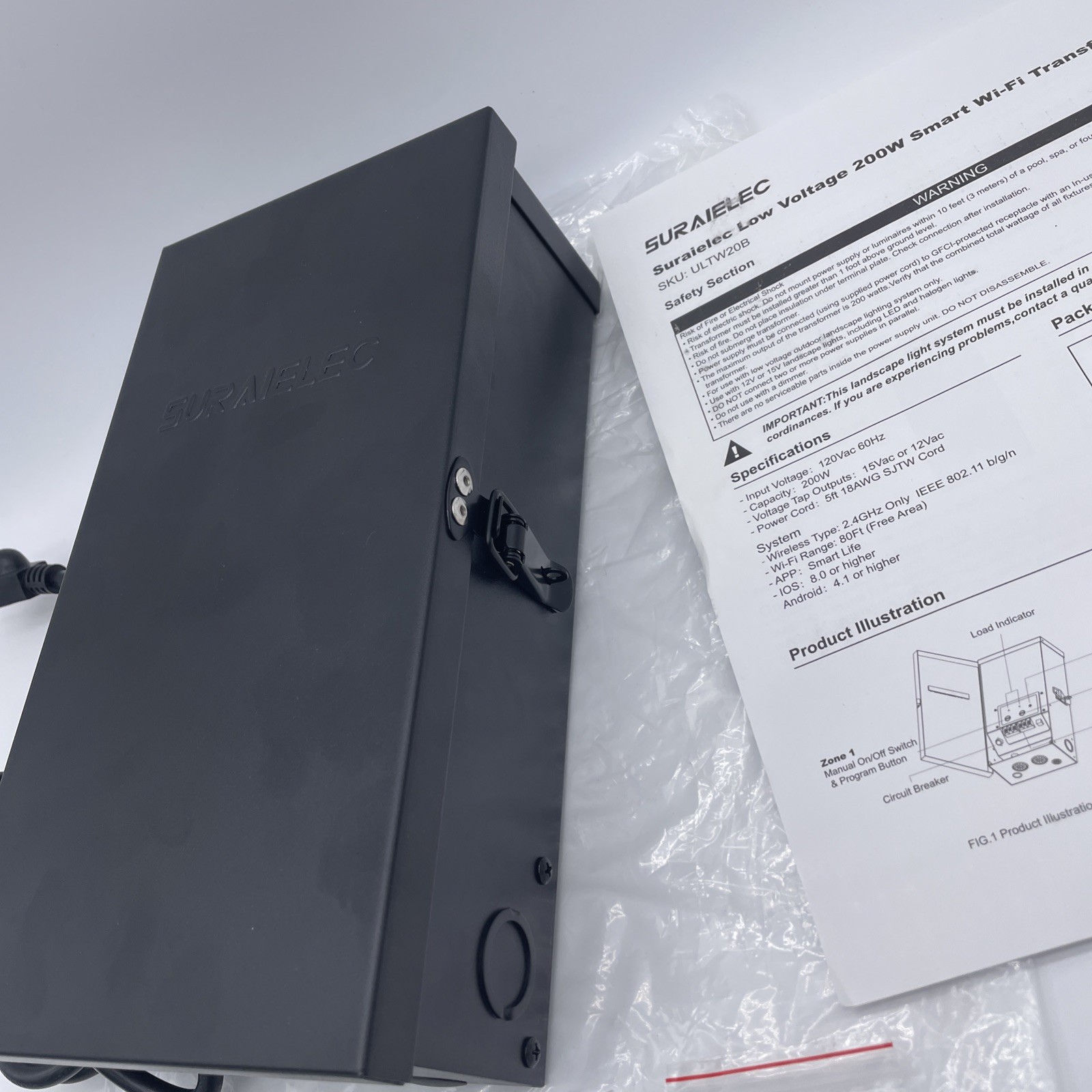 200W Smart Wi-Fi Landscape Low Voltage Transformer 2 Zone 120V AC to 12V 15V AC