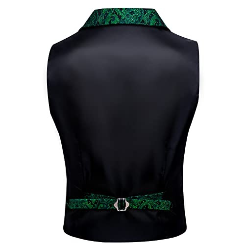 Mens Victorian Vest Steampunk Gothic Paisley X-Large Emerald Green Paisley a