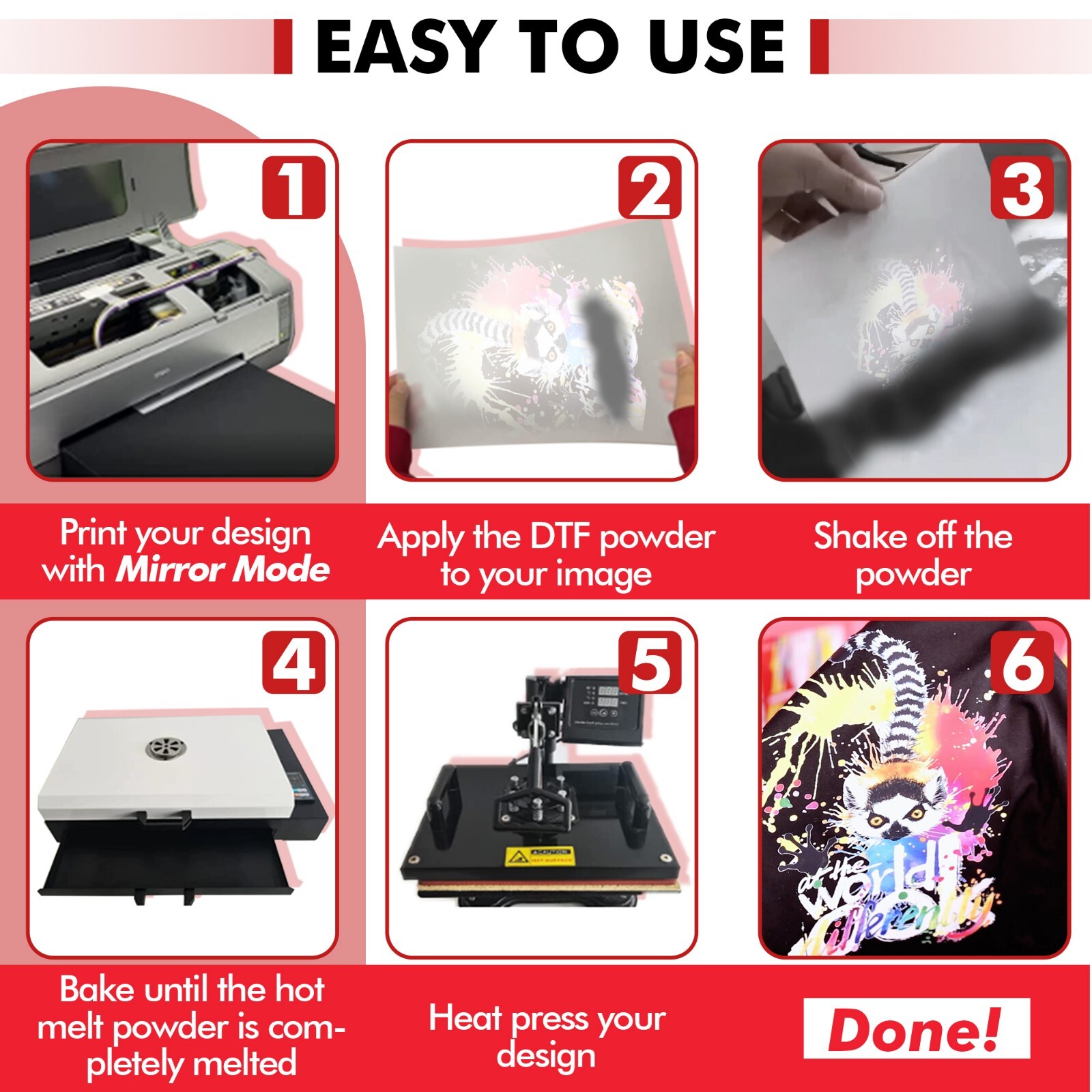 A-SUB Black DTF Powder for Sublimation Adhesive Powder Hot Melt for DTF Transfer