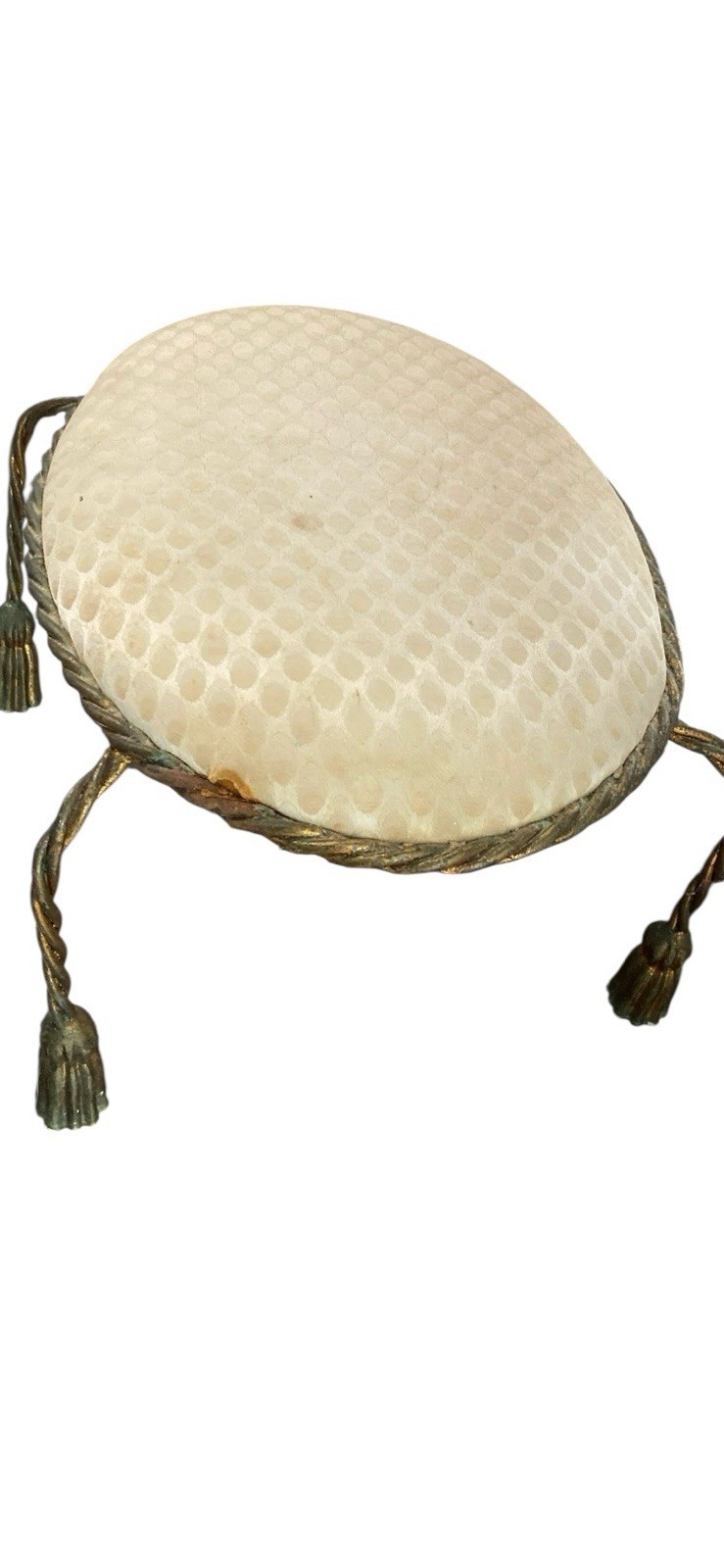 RARE EUC 1960s Hollywood Regency Gold Gilt Tassel Footstool Edward P Paul & Co