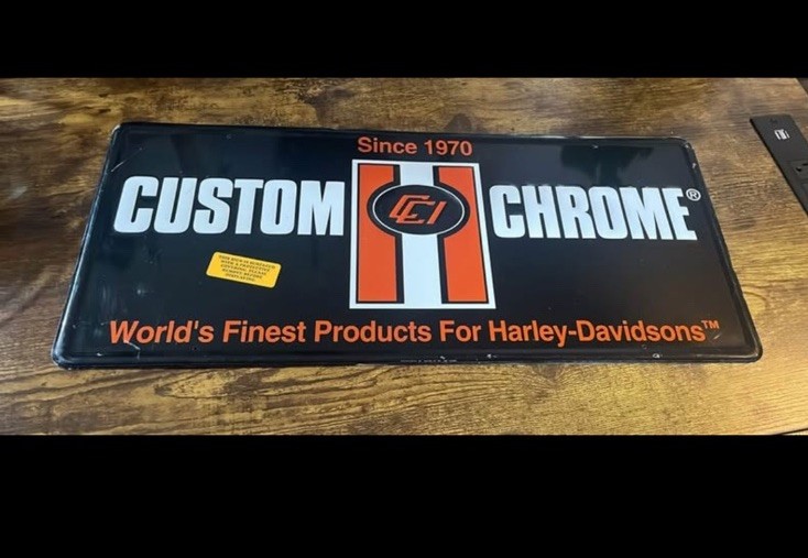 Custom Chrome - Harley Davidson Motorcycle- DEALER SIGN  🔥 25” X 11”
