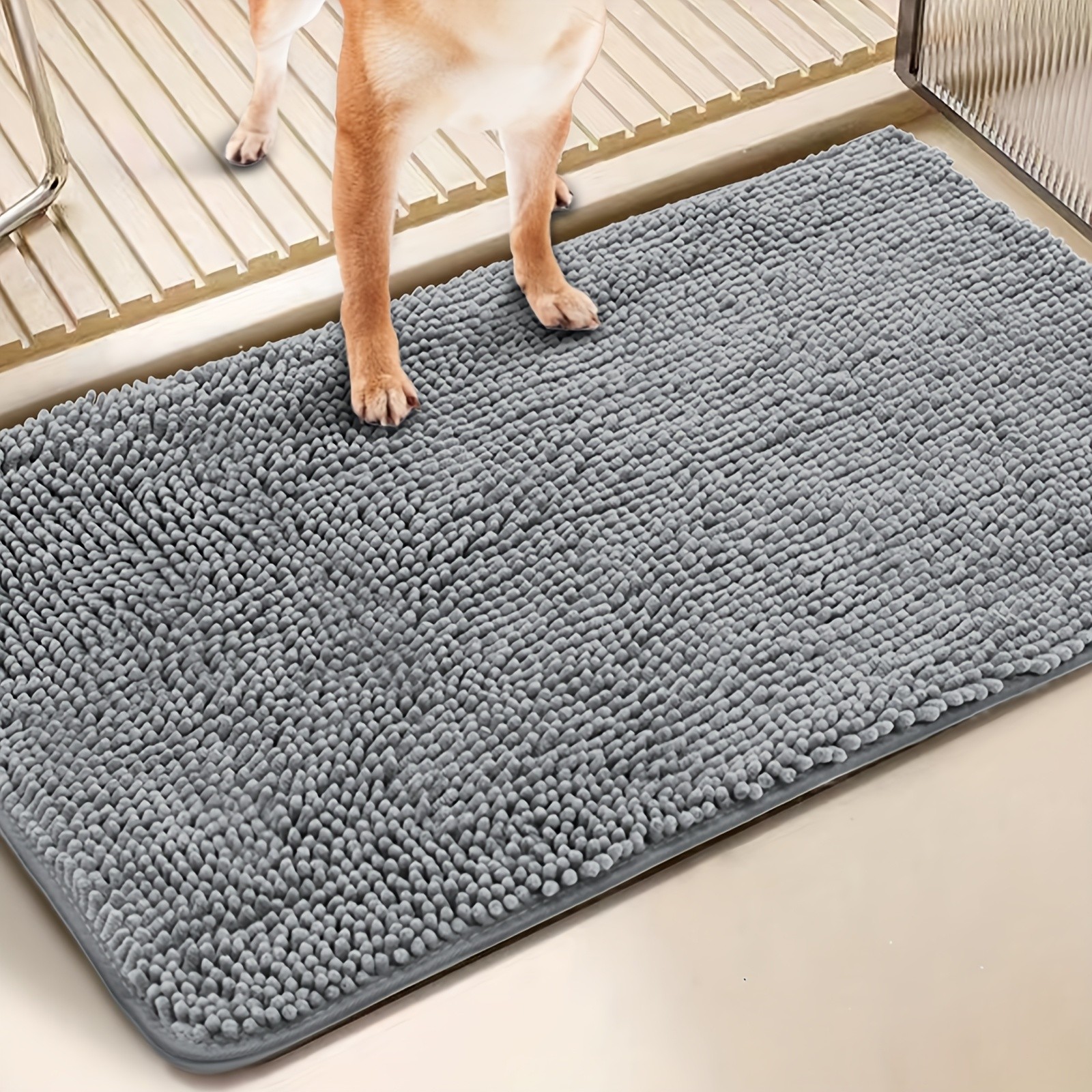 2PACK Absorbent Dog Door Mat For Muddy Paw Non-Slip Washable 24x17inch/32x20inch