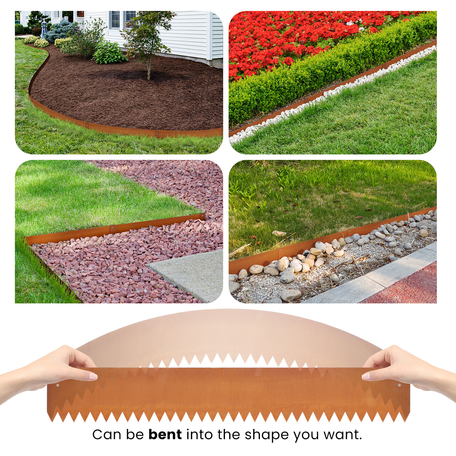 6"H x 40"L x 12 packs Corten Steel Landscape Edging Metal Garden Edging for Yard
