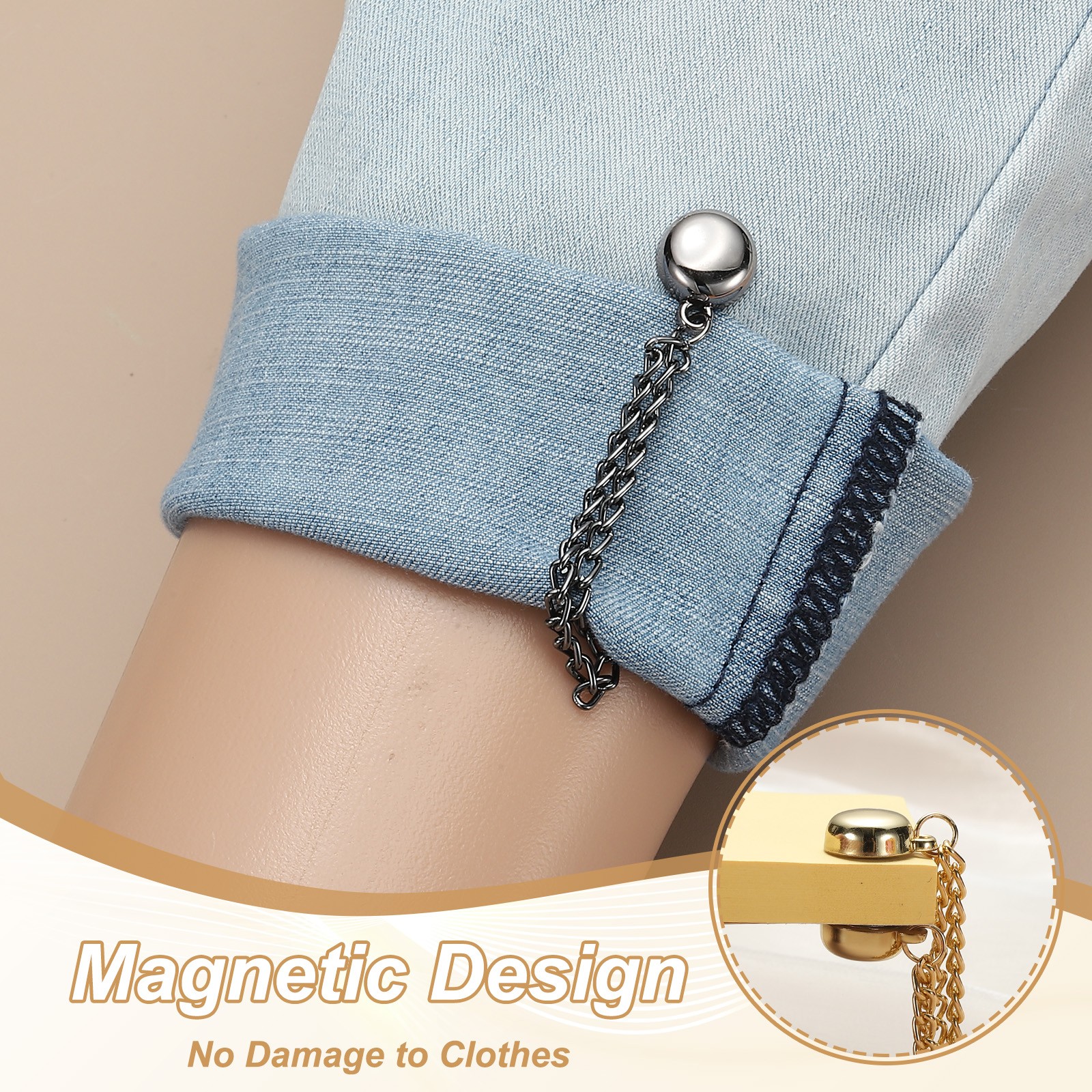 Metal Magnetic Clothing Clips, Magnetic Button Clips,Gold,Black