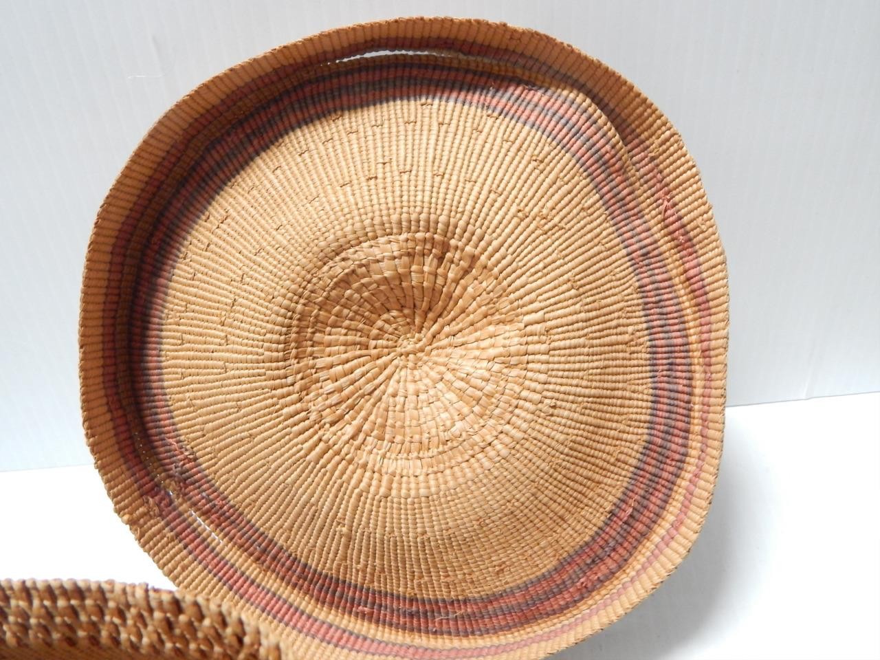 ANTIQUE LARGE TLINGIT RATTLE TOP BASKET -NW COAST ALASKA INDIAN - REAL PRETTY !