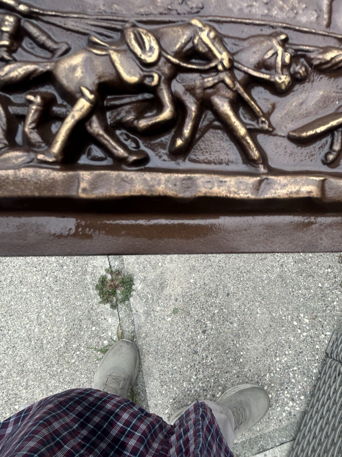 Solid Bronze Wells Fargo In Line Of Duty Bronze Plaque 12 3/4 X 5 Inches