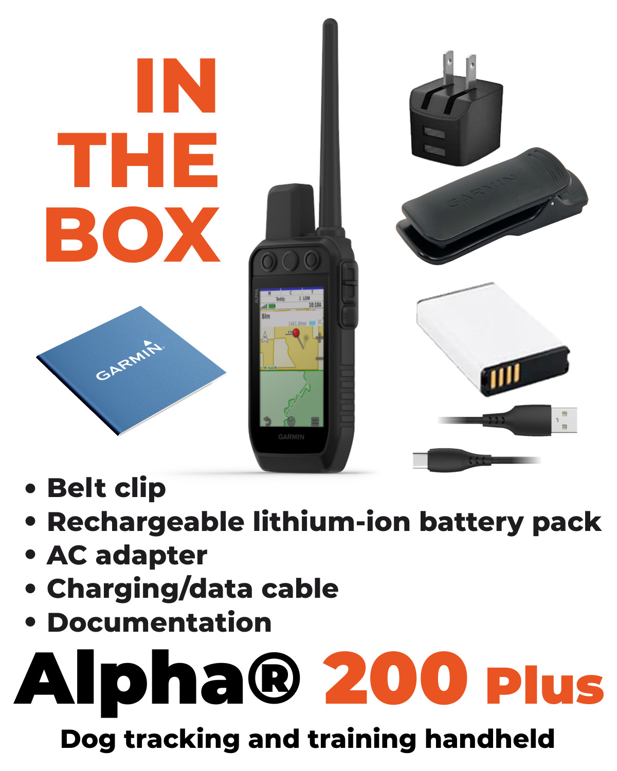 Garmin Alpha 200 Plus Dog Tracking and Training Handheld GPS 3.5" Touchscreen