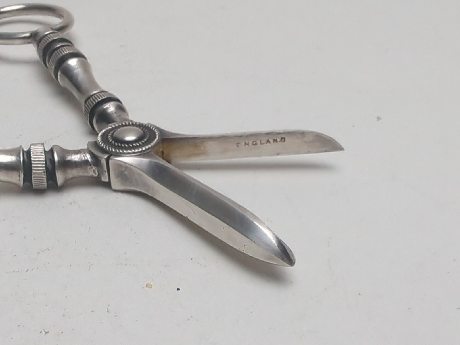 Antique Silver Grape Scissors Shears - Marked England
