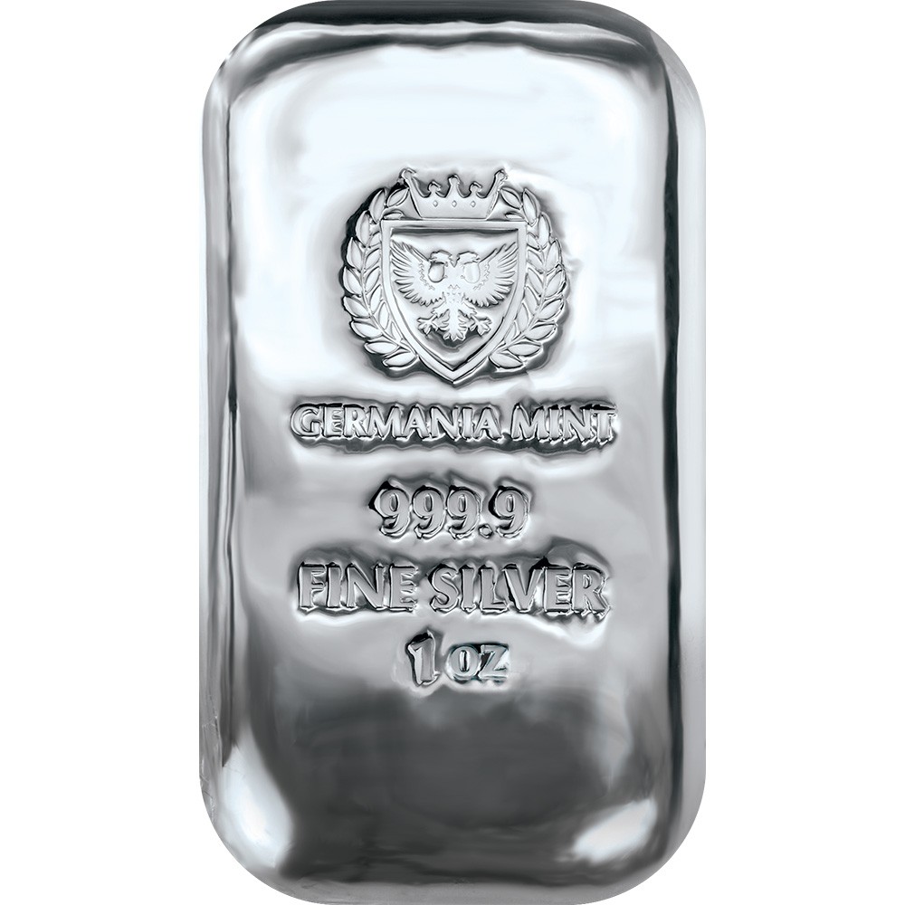 1 oz Germania Mint Cast Silver Bar (New)