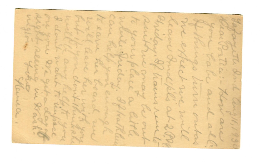 1930 Lafayette Indiana Postal Card 1c Indicium Indianapolis Handwritten (C096)