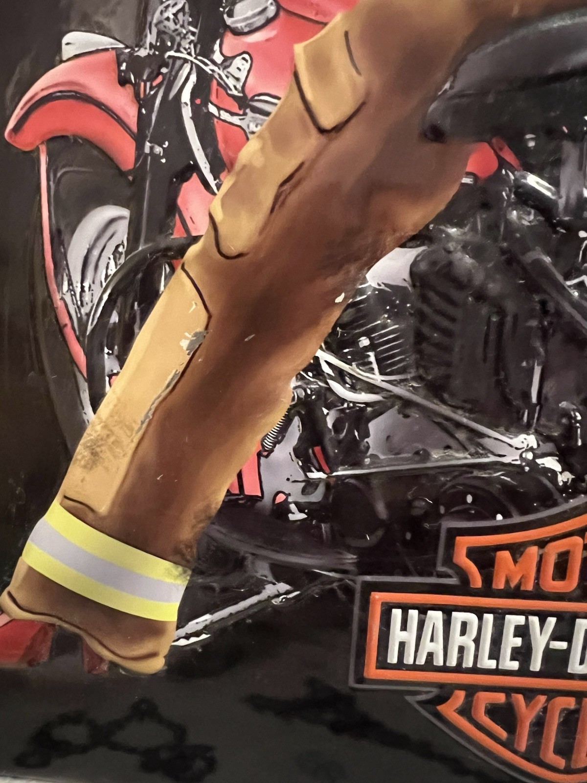 Harley-Davidson® Smokin Hot Fire-fighter Babe Embossed And Logo Tin Sign (13x15)