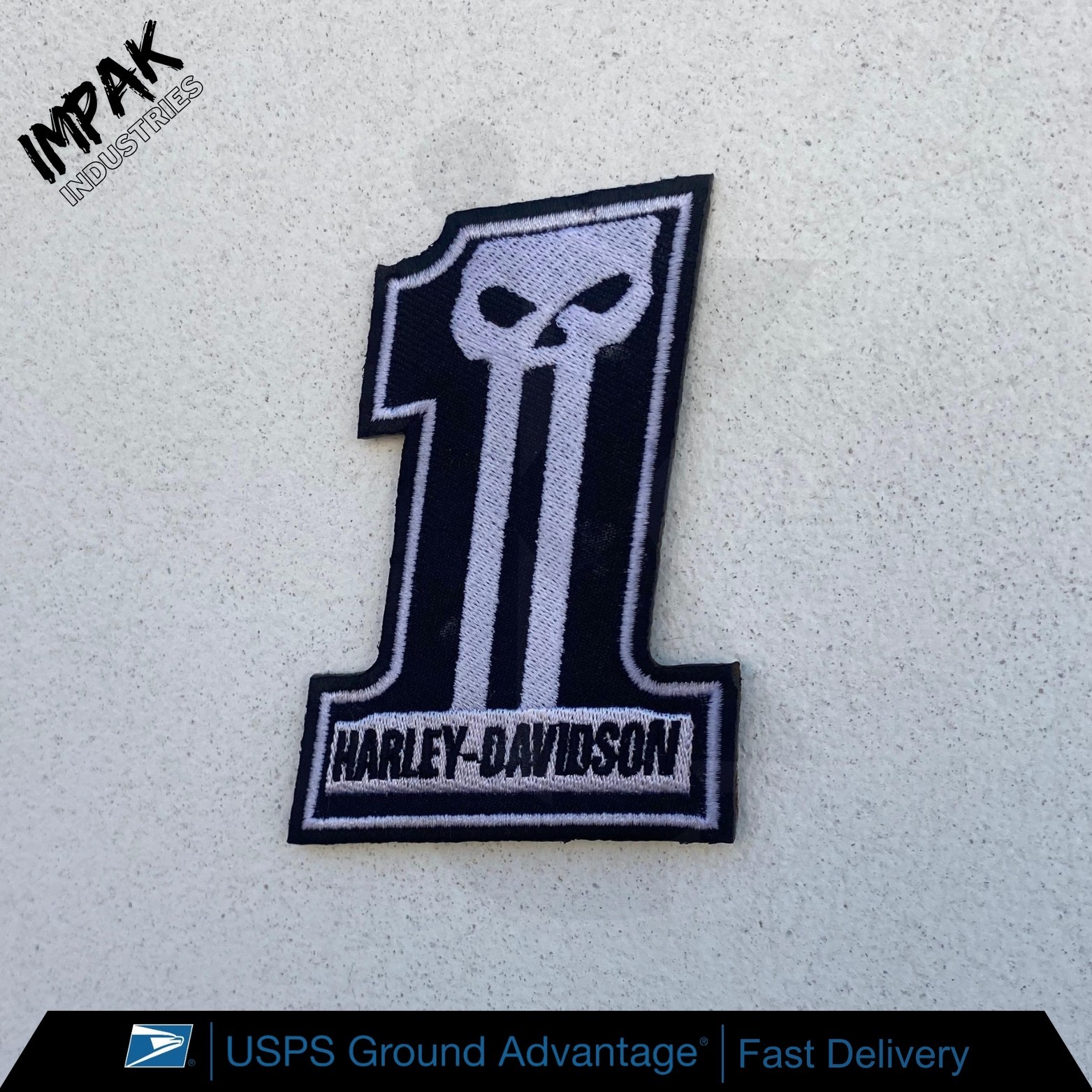 Harley Davidson Dark Custom No 1 Embroidered Patch Sew Iron On Patch Size 3"x4"