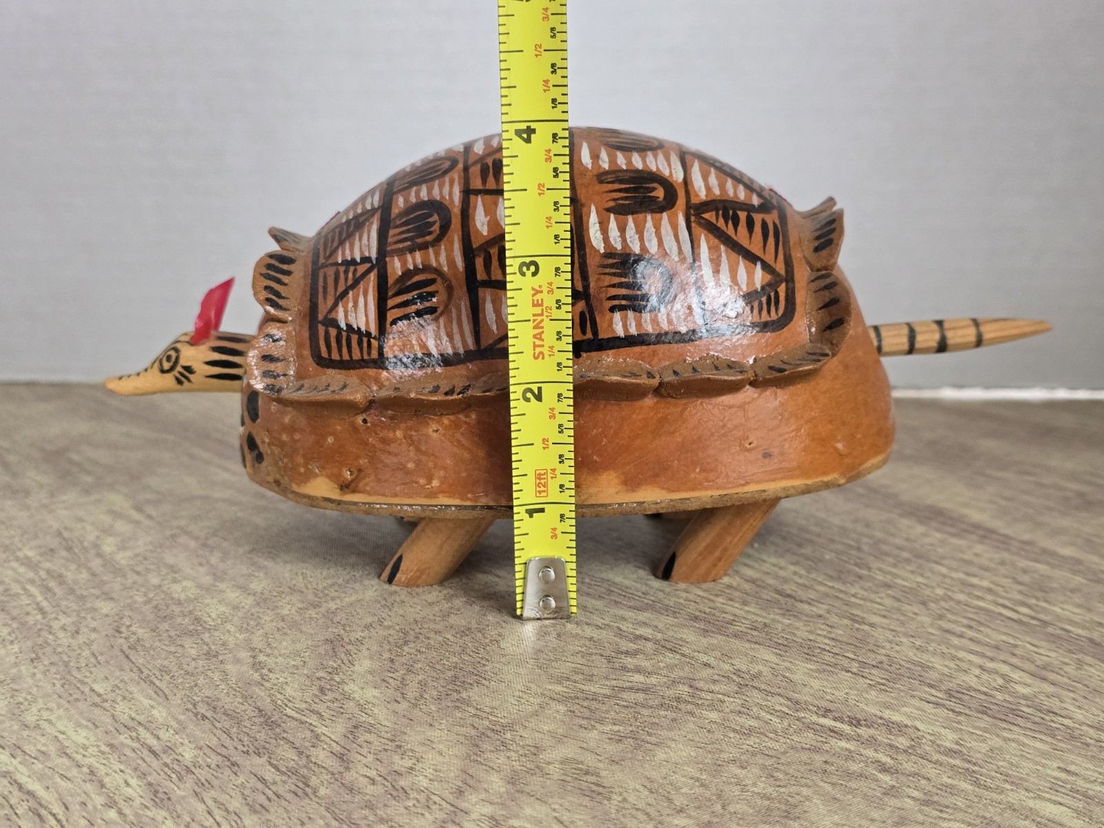 Vtg Armadillo Alebrije Bobble Head Hand-Made Mexican Folk Art Wooden