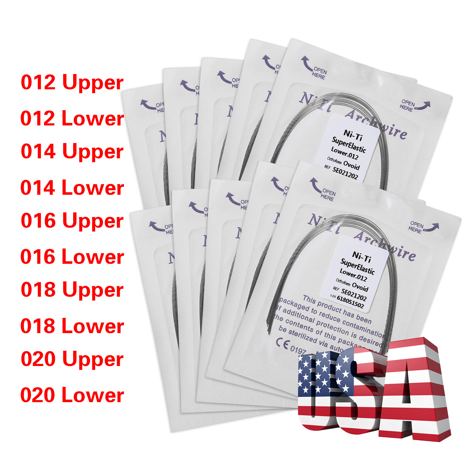 10Pcs Arcos de Dental Ortodoncia Ortho Redondos Niti Arco Alambre Su Niti Wire