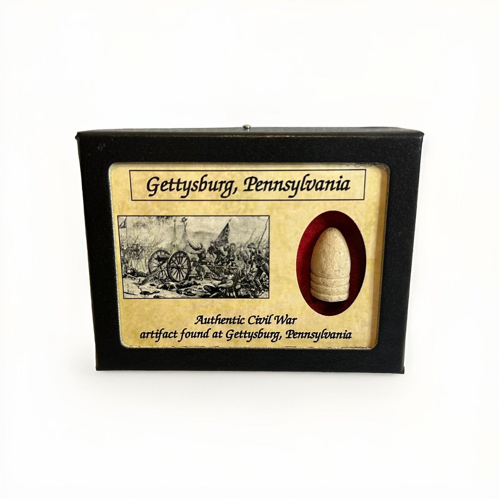 Civil War Bullet Relic from The Battle of Gettysburg with Display Case!