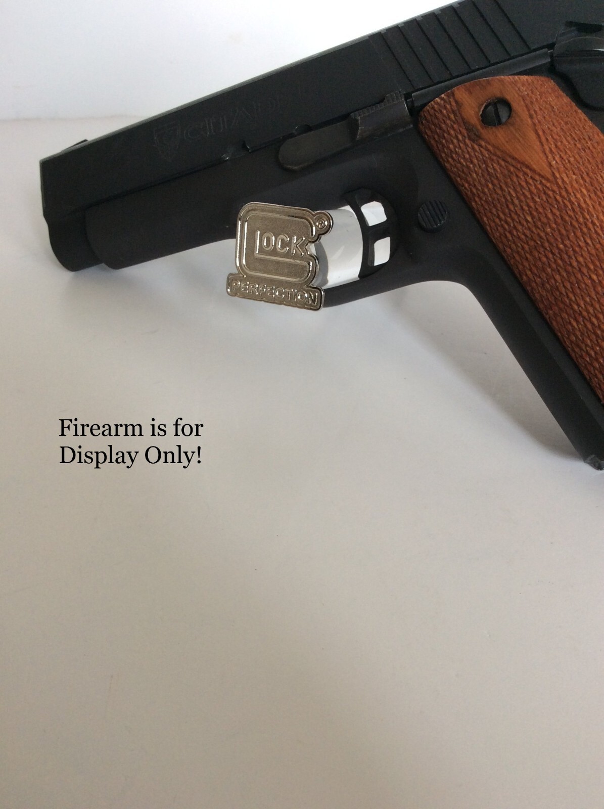 Handgun Firearm Gun Safe Shelf Display Rod - GLOCK Chrome 7/8" by 1" Topper