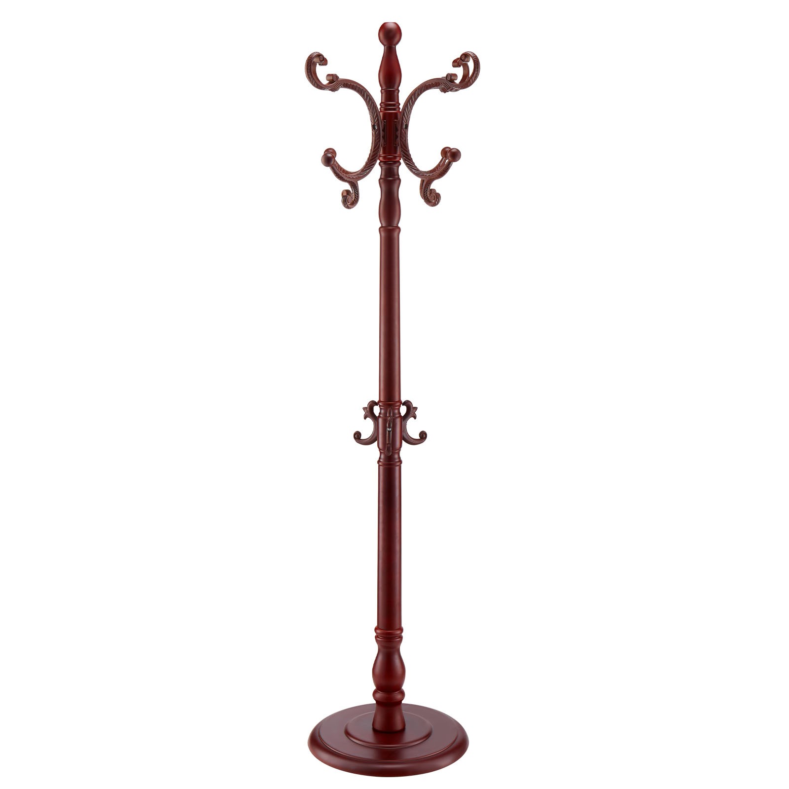 Uimoso Freestanding Coat Rack Wooden Coat Tree with Stable Large Base & 11 Hooks