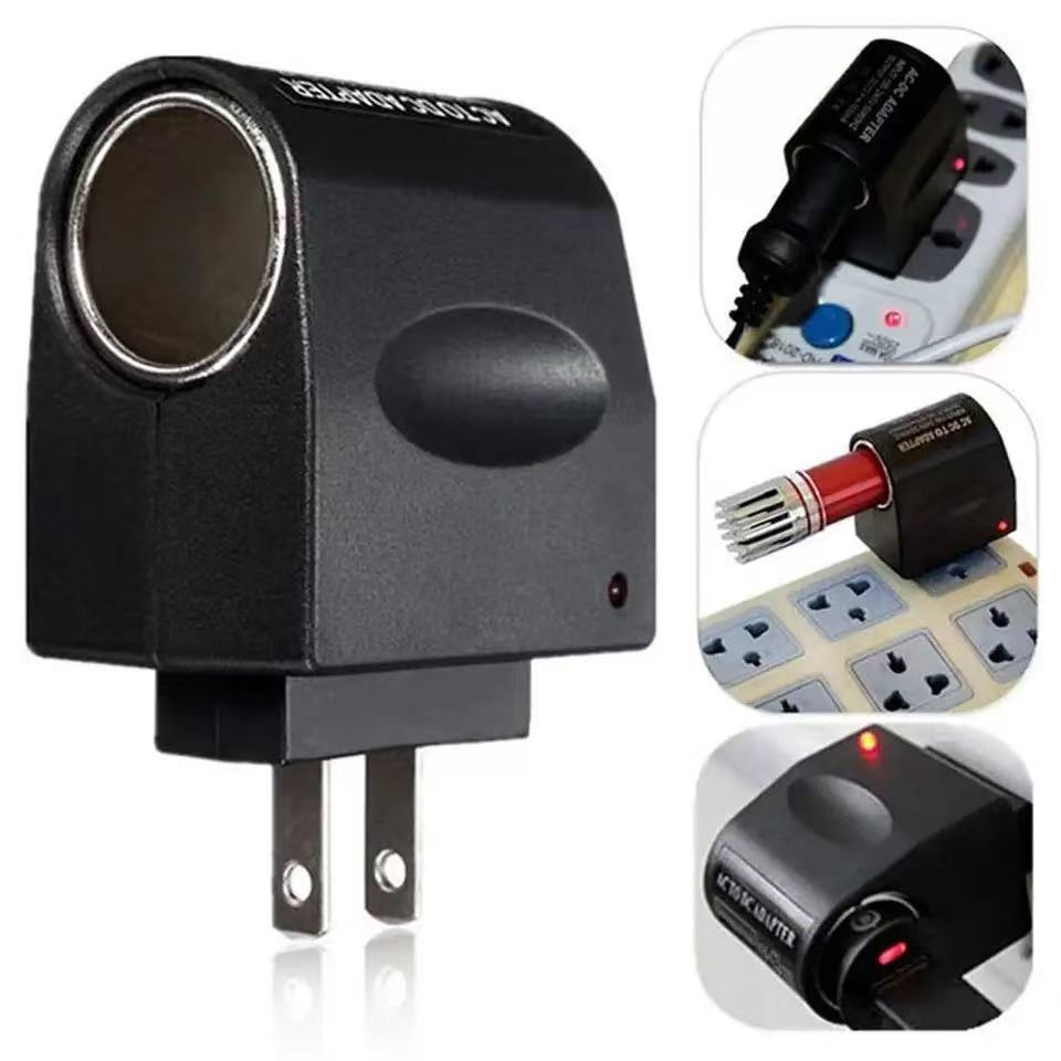 110V-240V AC Plug To 12V DC Car Cigarette Lighter Converter Socket Adapter Lot