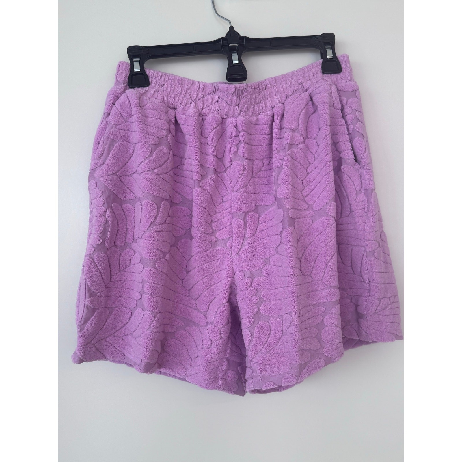Cupshe Lilac Textured Terry Cloth Shorts | Medium | NEW