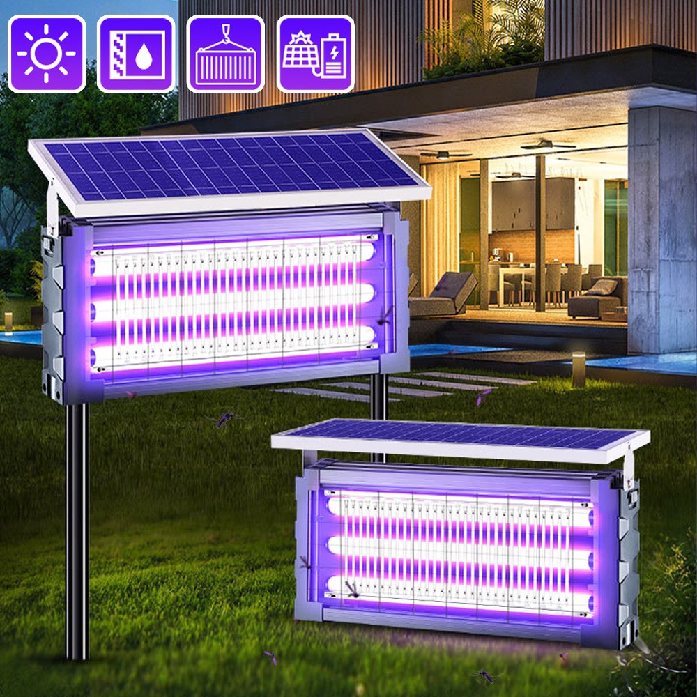 Solar Bug Zapper Outdoor Mosquito Zapper 4500V Waterproof Rechargeable Fly Zappe
