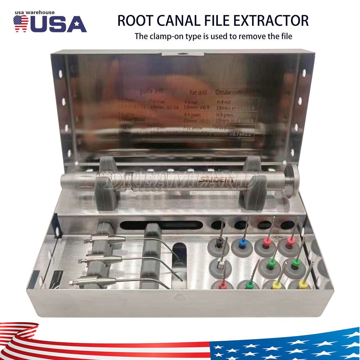 Dental Broken File Extractor Endodontic File Removal System Kit Endo Root Canal