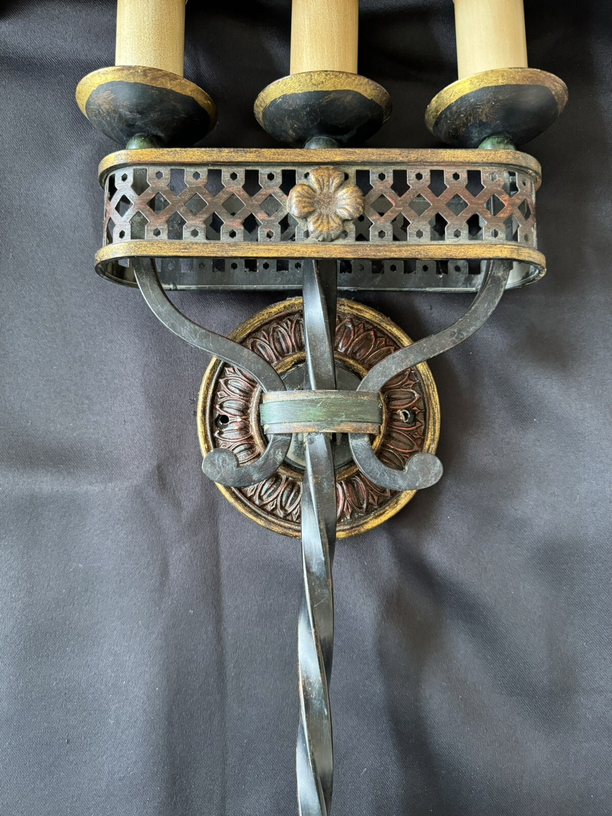 SINGLE - Fine Art Lamps Chateau Mediterranean Tudor Rustic Iron Wall Sconce 29”