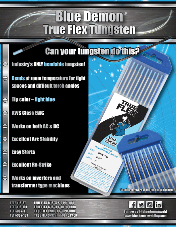 Tungsten Electrode Bendable True Flex 10 Pack Blue Demon