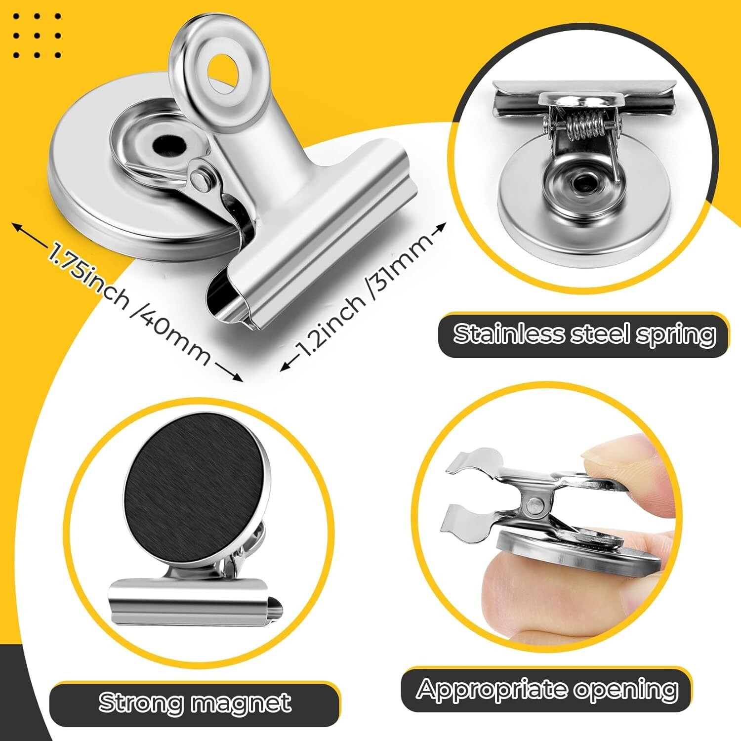 Magnetic Clips 16pcs Heavy Duty Refrigerator Magnet Clips Fridge Magnets Strong