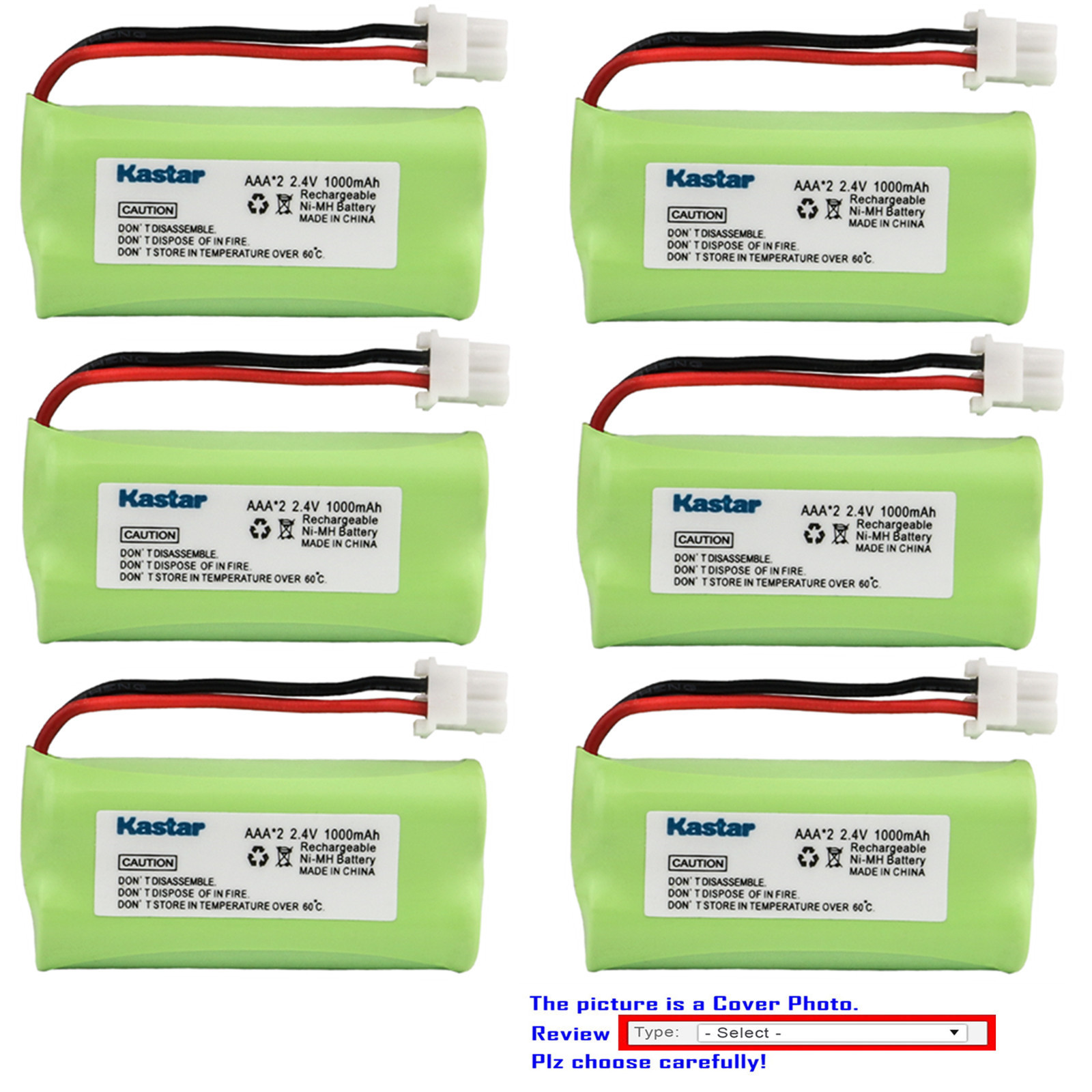 Kastar Cordless Phone Battery for AT&T BT183342 BT283342 CL84200 CL84250 CL84300