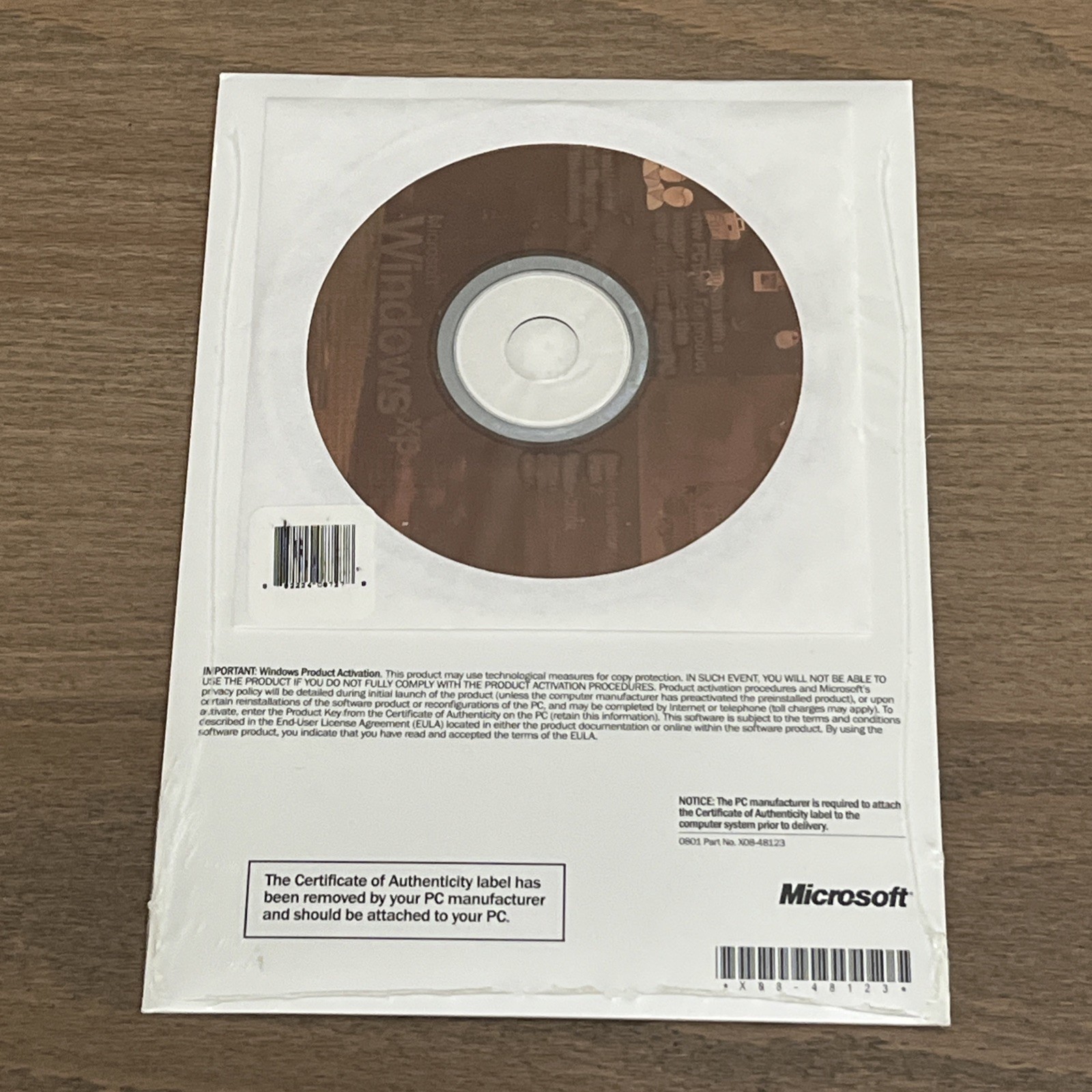 Windows XP Home Edition Version 2002 "For Distribution With New PC"