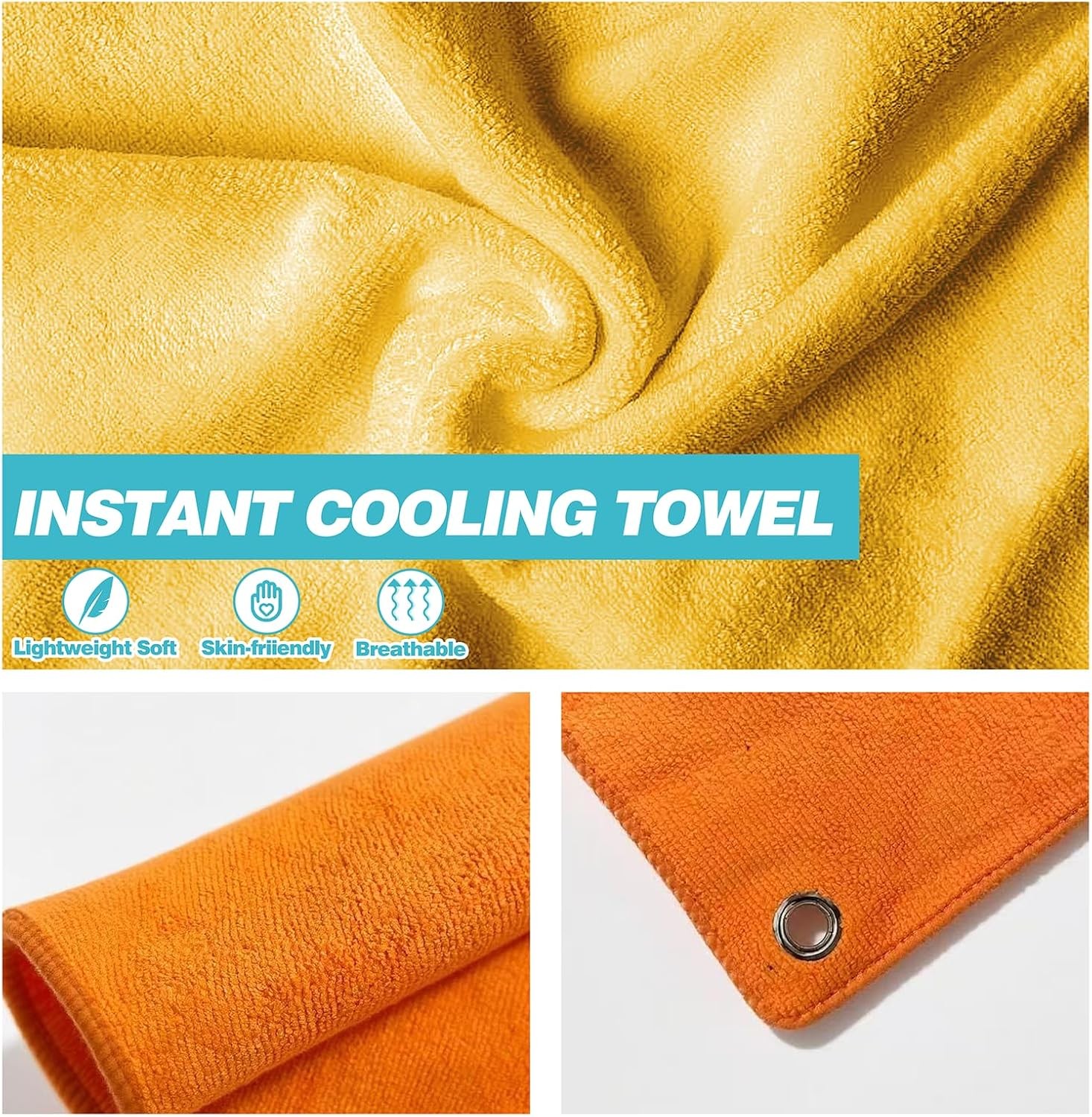 Microfiber Hiking Towels with Clip, Comfortable Cleaning of Sweat Skin or Hiking