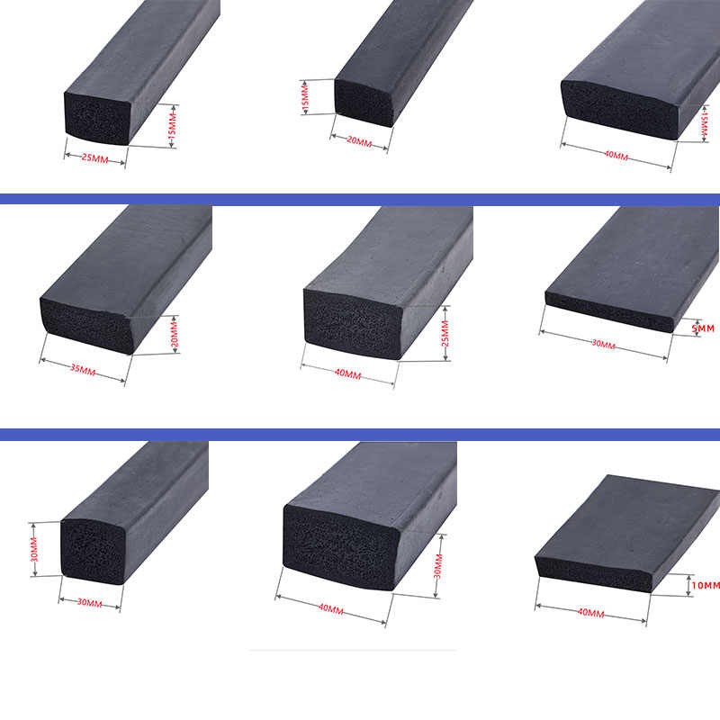Black Silicone rubber sponge strip Closed Cell Square Foam Backer Rod Seal