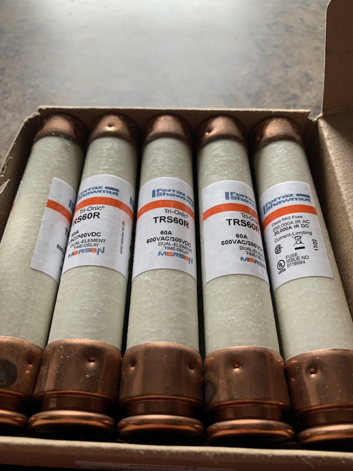 10 Mersen Ferraz Shawmut TRS60R Tri-Onic Time Delay Fuses 60 Amp 600v Class RK5