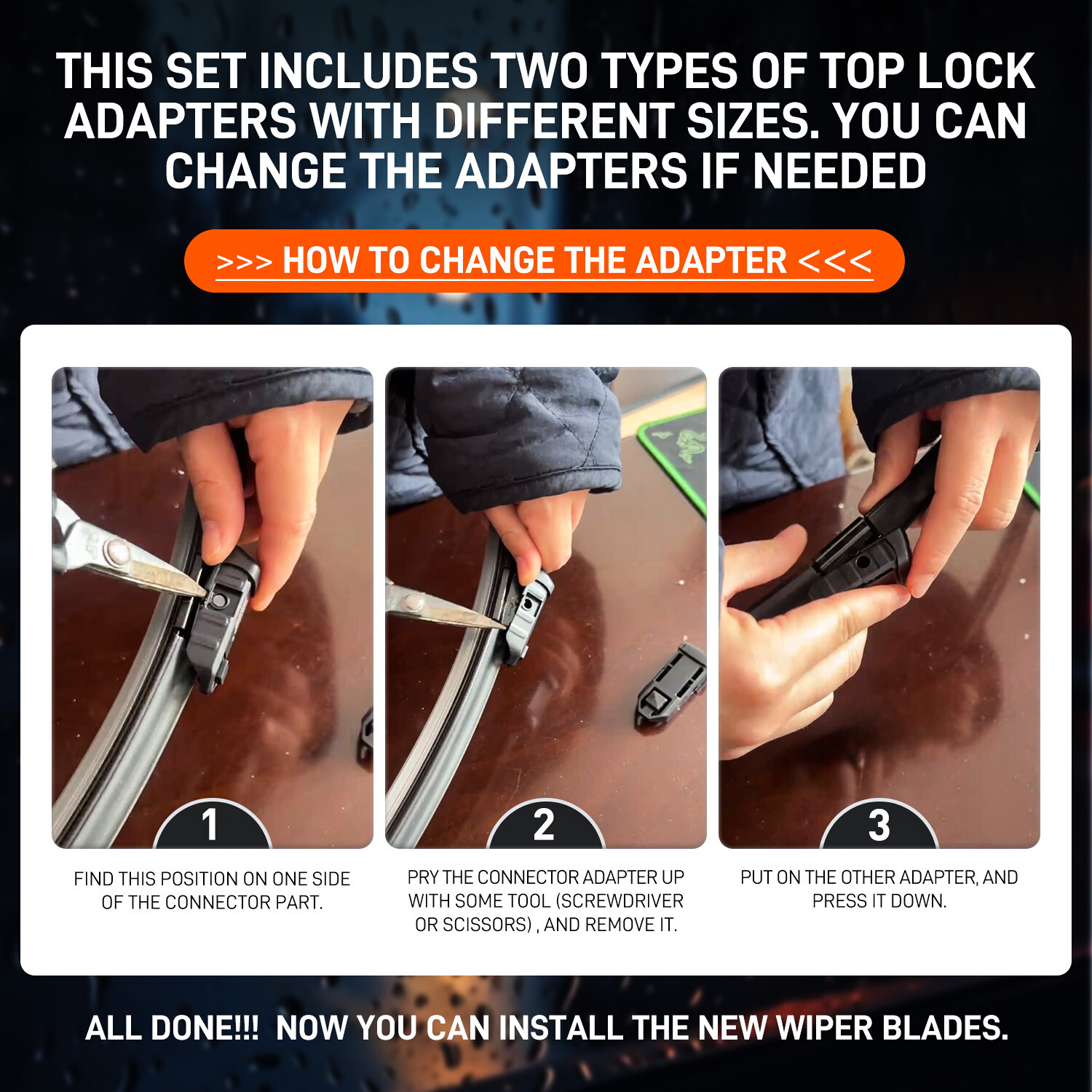 Set of 28"&21" Bracketless Windshield Wiper Blades For Ford Transit-150-250-350