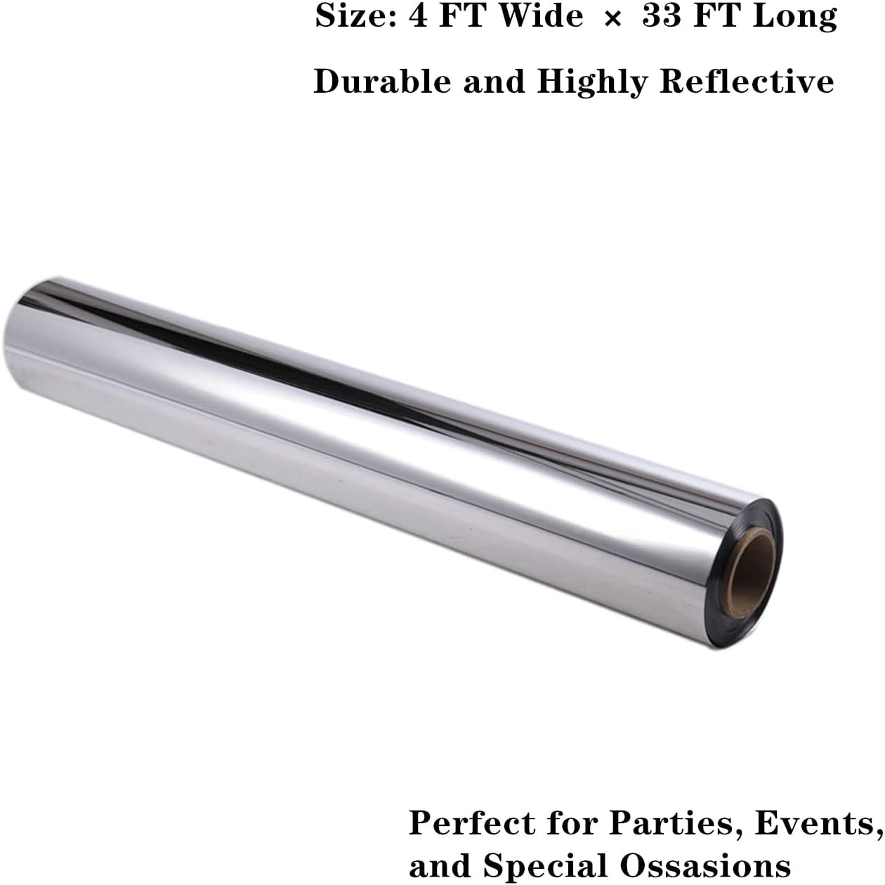 Silver Metallic Mirror Aisle Runner Dance Floor Carpet for Wedding 4×33 Ft, Mirr