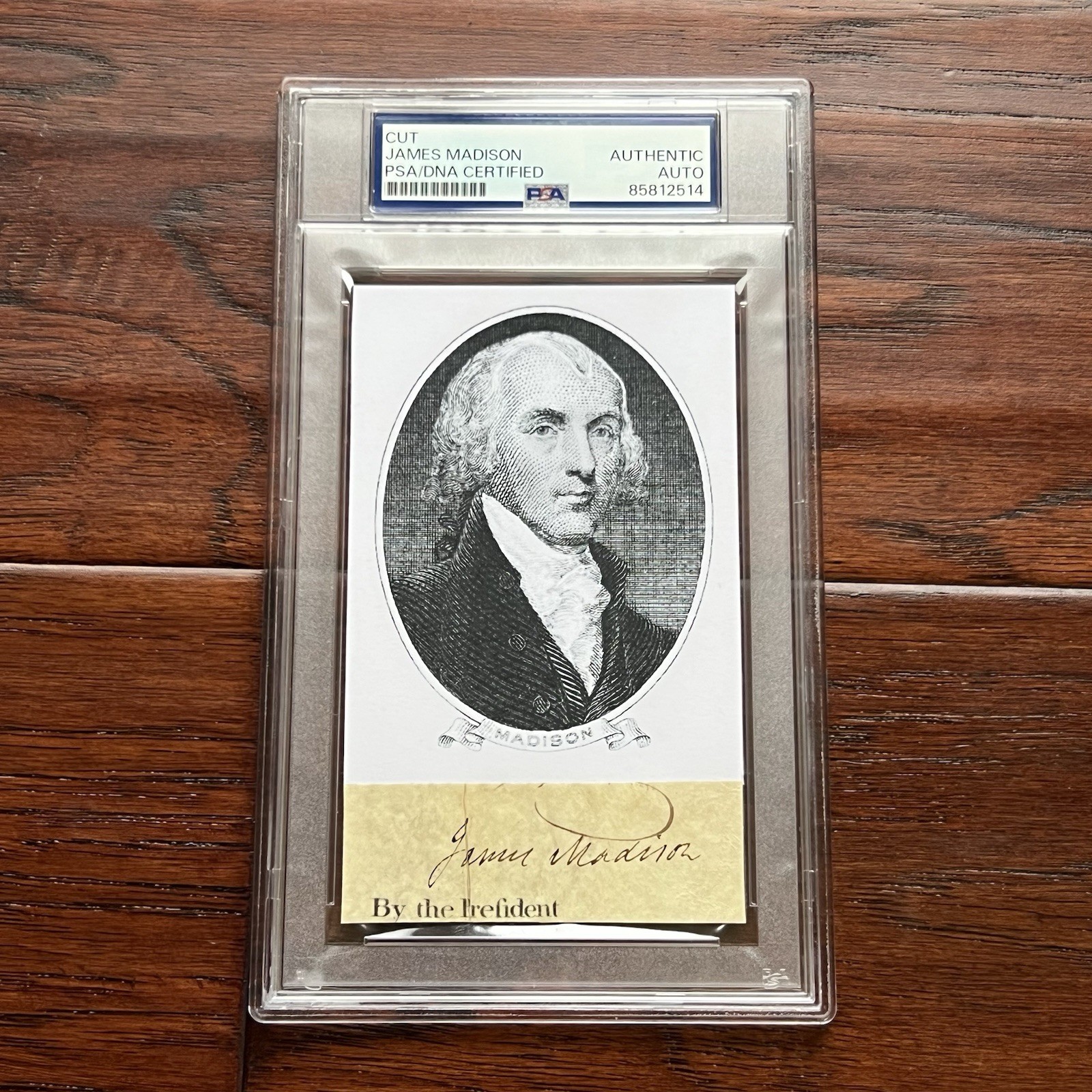 JAMES MADISON Autograph Cut Signature CUSTOM CARD Signed as POTUS * PSA/DNA