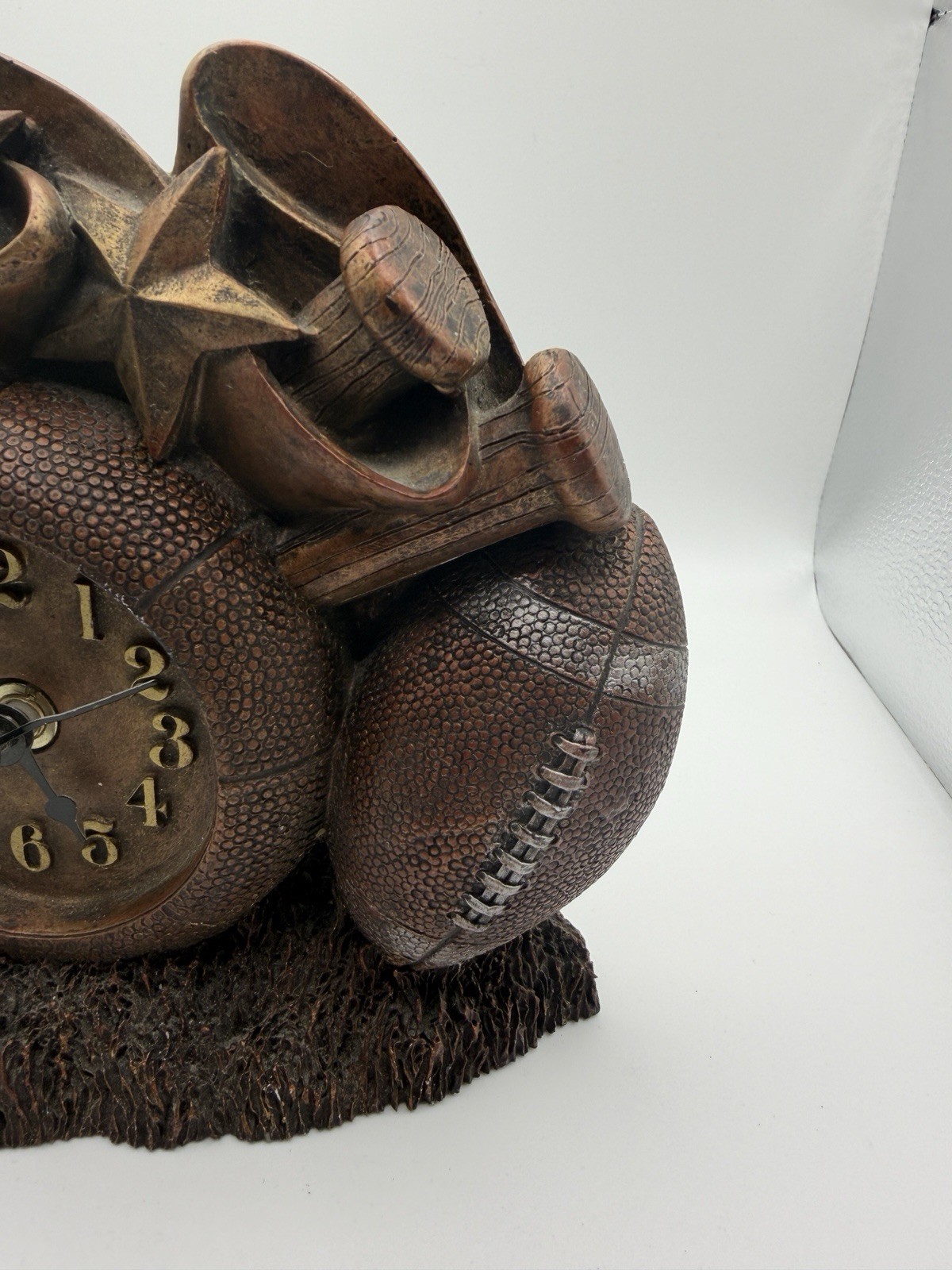 FIGI Classic Sports Tabletop Clock Basketball Football Baseball Soccer - WORKS