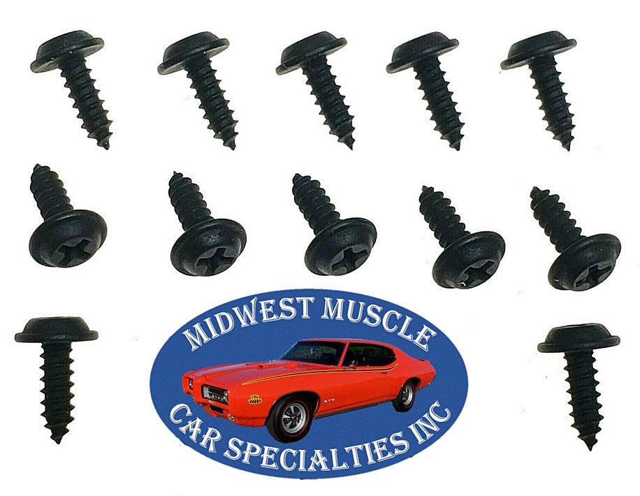 68-72 GM Dash Glove Box Door & Insert Liner Factory Correct Screw Set 12pcs QJ
