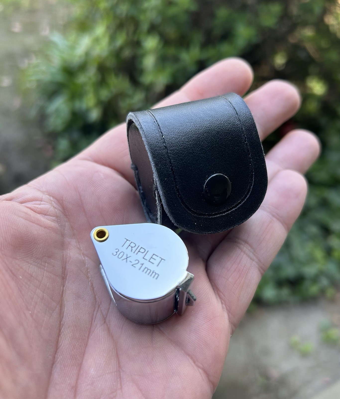 30x21mm TRIPLET Professional Chrome Loupe Magnifying Glass For Jewelry & Coins