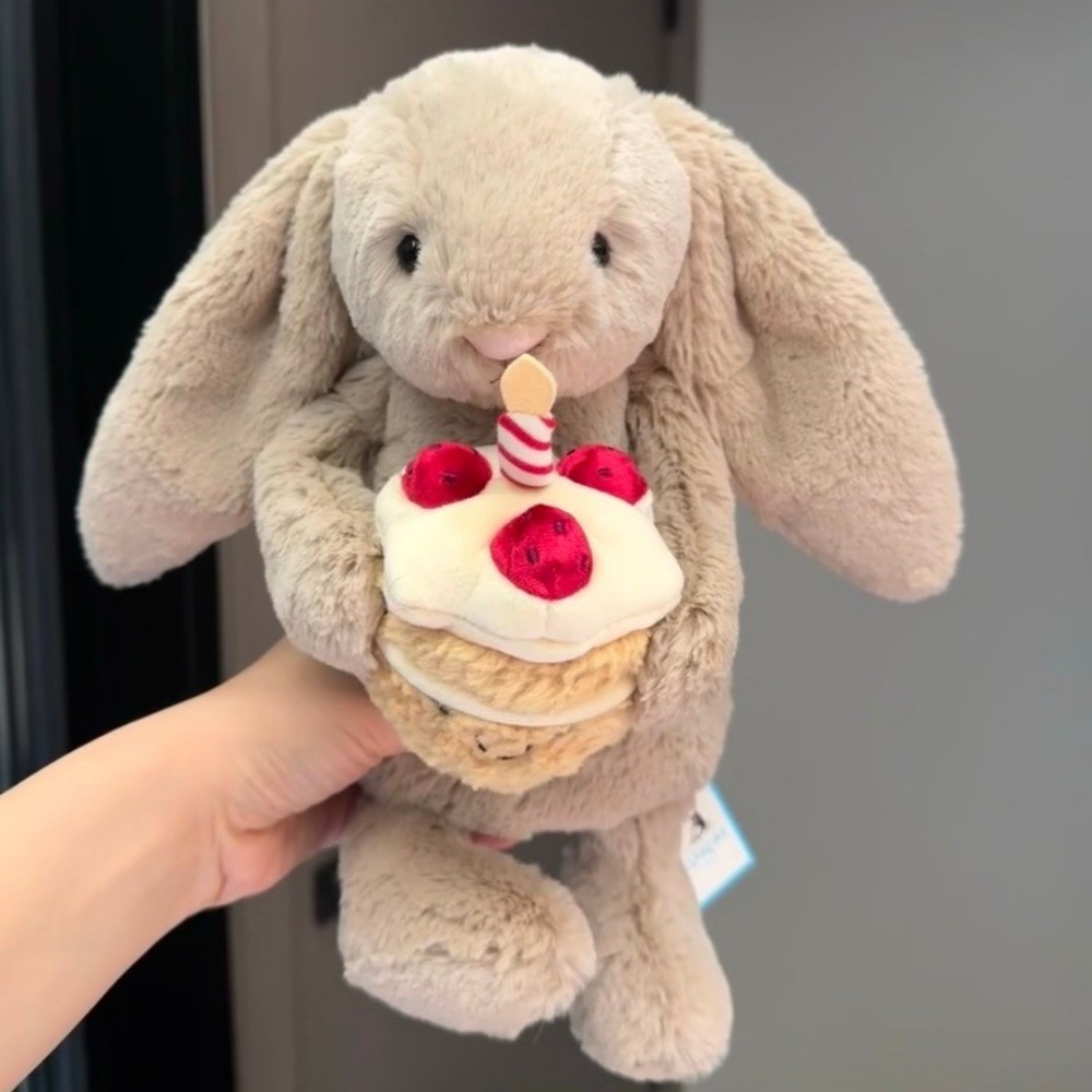 Bashful Beige Birthday Bunny Cute Soft Stuffed Toys Doll Best Gift